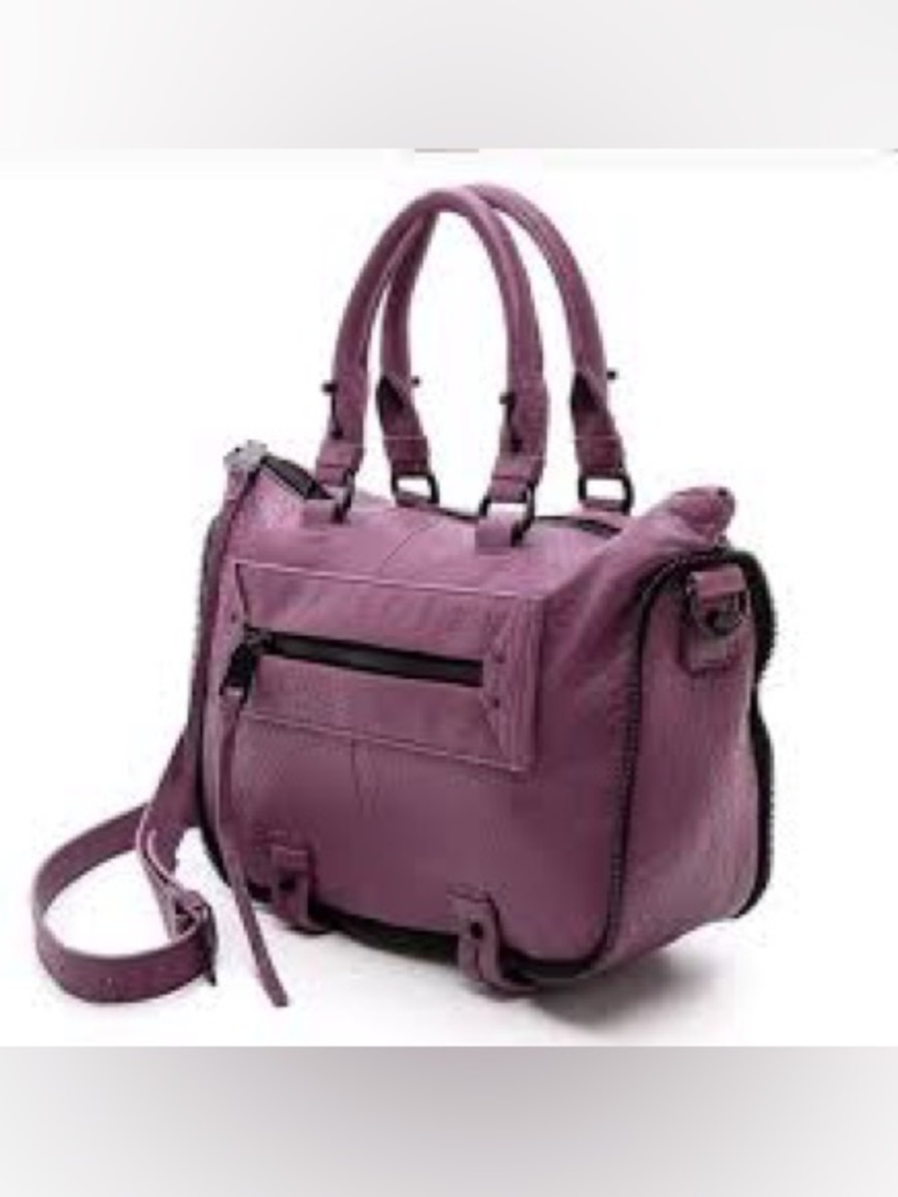 She + Lo Rise Above lavender leather satchel